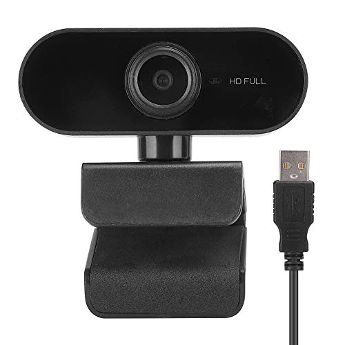 Dpofirs HD 1920x1080 Hochauflösende Webcam mit eingebautem Mikrofon, tragbarer USB 2.0-Treiber-Webcam für Computer und Laptops, 360 ° drehbare Webcam für Live-Streaming(schwarz)
