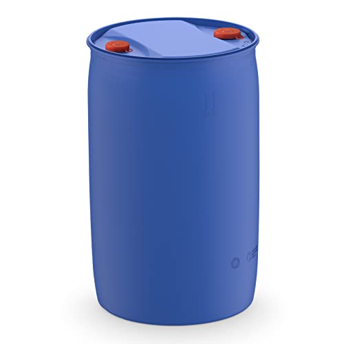 Spundfass 220 Liter | 2 L-Ring Spundverschlüsse | Kunststofffass | Universaltonne | Transportbehälter | Tonne aus HDPE | Blau