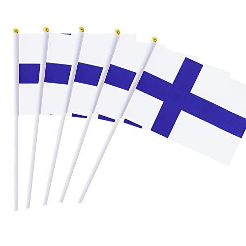 25 Stück asiatische und europäische Länder winkende Flaggen (Finnland)