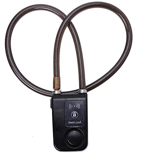MAGT Fahrradschloss, Hochwertige APP-Steuerung Bluetooth Smart Anti Theft Lock mit 105 dB Alarm für Motorrad und Tore(Schwarz)