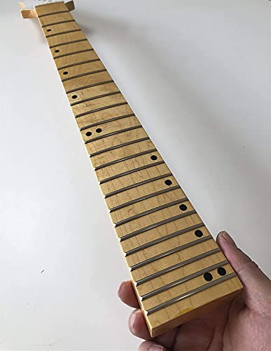 Hals für E-Gitarre, 7 Saiten, 24 Bünde, 64,8 cm, Ahorn-Griffbrett, DIY-Teile, glänzend