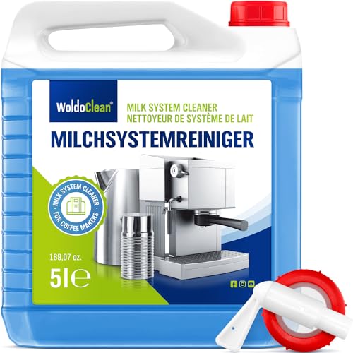 WoldoClean Milchsystemreiniger für Milchaufschäumer & Milchsysteme - 5 Liter inkl. Ausgießer