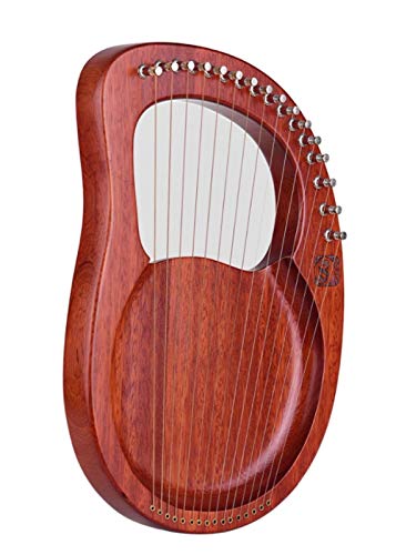 WowZza 16 Saiten Xylophon Harfe Metallsaite Mahagoni Massivholz Saiteninstrument, Holzsaiteninstrument