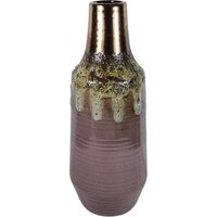 Bodenvase Keramik Flieder Braun Handgefertigt Vase Flaschenform Vintage 40cm