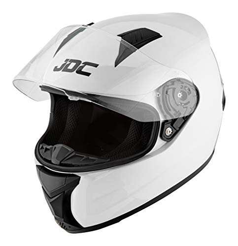 JDC volles Gesicht Motorrad Helm - PRISM - Weiß - L
