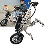 志城 Handbike Front Wheel Drive, Wheelchair Pull Device, Wheelchair Frame Connector, Cruising Range: 70km, 3 Speeds/with Front Light and Shock Absorber System,B