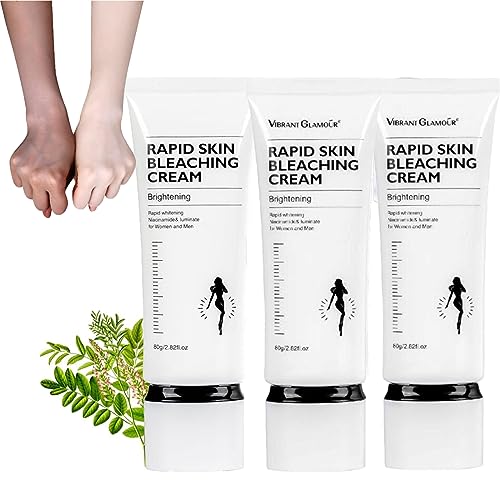 Snow Bleach Body Cream 80g - Rapid Sink Bleaching Cream, Rapid Whitening Moisturizing Skin Body Langanhaltende Körperpflege, Dunkle Entferner Hautbleiche für Gesicht Körper (3 Stück)