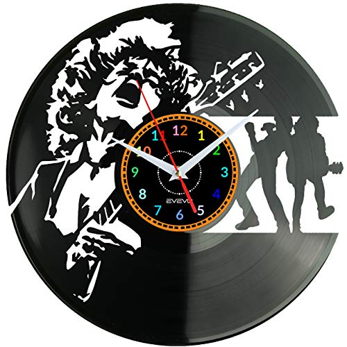 EVEVO AC-DC ACDC Wanduhr Vinyl Schallplatte Retro-Uhr groß Uhren Style Raum Home Dekorationen Tolles Geschenk Wanduhr AC-DC ACDC