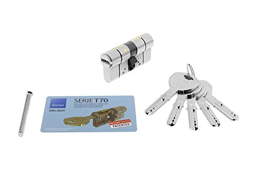 tesa T70 – Zylinder 5 Schlüssel E24 2030/30 x 50 Messing, vernickelt