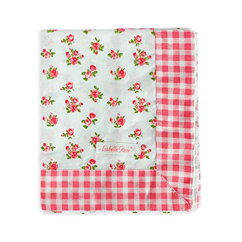 Isabelle Rose Mitteldecke 100 x 100 cm Holly Shabby Chic Blumen Rose aus Baumwolle 5060