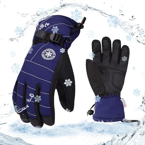 Vgo... Wasserdichte Winterhandschuhe für Herren, für Ski, Outdoor, Snowboard, Roller, Thermohandschuhe für kaltes Wetter, Touchscreen mit 3M Thinsulate