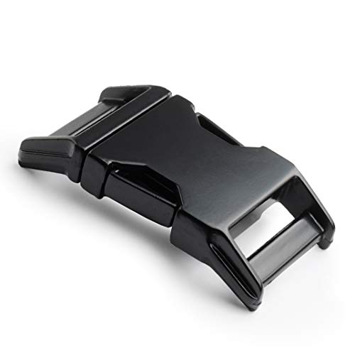 Ganzoo Metall-Klickverschluss Alumaxx, Set aus 8 Stück, 1" / Klippverschluss/Steckschließer/Steckverschluss für Paracord-Armbänder, Hundehalsbänder, Rucksack, Farbe: schwarz matt