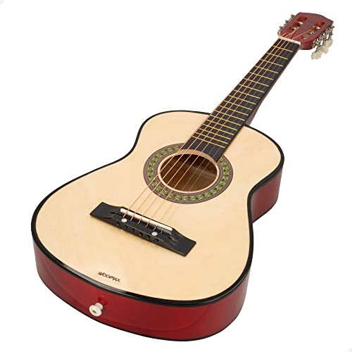 COLORBABY 49367 WOOMAX 49367-Woomax-Gitarre aus Holz, 76 cm + 3 A, bunt
