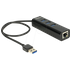 DELOCK 62653 - DELOCK USB 3.0 3-Port Hub + 1x Gigabit LAN