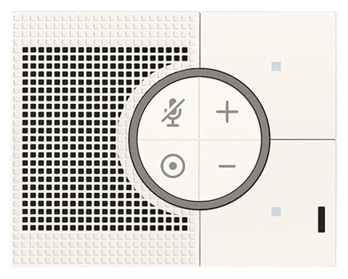 VIMAR 30815.B Linea Smart Einbaulautsprecher Alexa, Wifi mit zwei Fronttasten, lokale Steuerung, App oder Sprache, weiß 3 Module, komplett mit Line-Platten