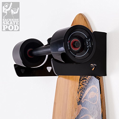 WANDKINGS Skateboard Wandhalterung - Backside Variante - Wähle eine Farbe - Schwarz glänzend