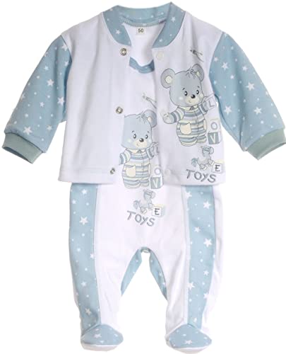 La Bortini Strampler und Hemdchen Set 44 50 56 62 68 74 Baby Anzug Erstausstattung (50-56)