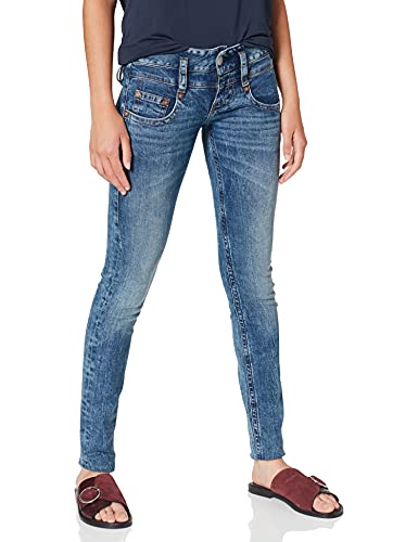 Herrlicher Damen Pitch Slim Jeans, Blau (Fringe 765), W26/L32 (Herstellergröße: 26)