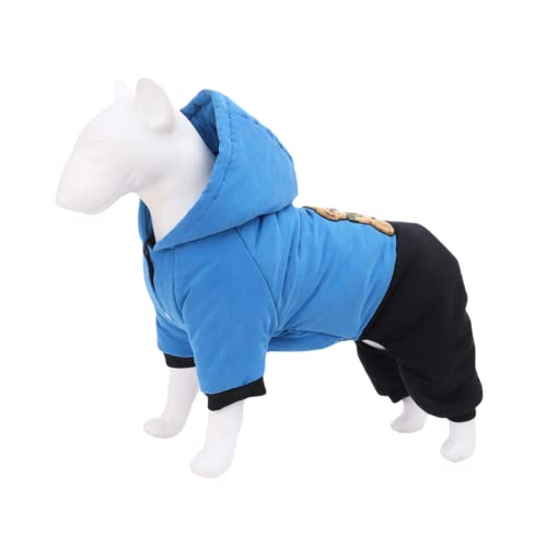 TOBILE Hundekleidung Winter Welpe Hoodie Kleidung T-Shirt Weste Katze Pullover Kleine Mittel Hund Sport Shirt Haustier Kleidung - blau, XXL