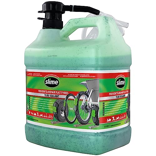 Slime 10153SL Rad Schlauchreparatur-Dichtmittel mit Pumpe, Verhindern und Reparieren, Geeignet für alle Fahrräder, Ungiftig, Umweltfreundlich, 3,78-ml-Flasche (1 Gallone)