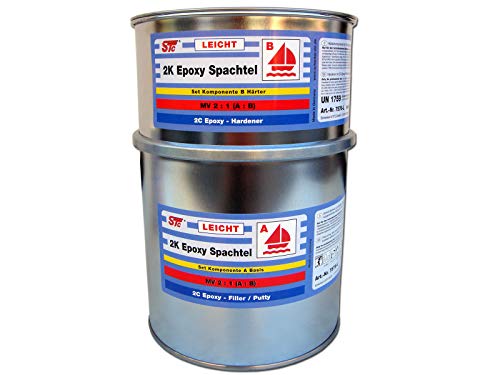 1,8 kg / 3 L STC 2K Epoxy Spachtelmasse LEICHT Set Bootsspachtel Set Epoxyspachtel (1,8 kg / 3 L Set)