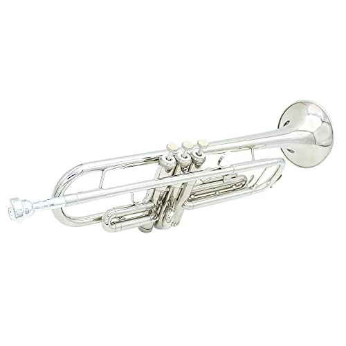 YIWENG Trompete Bb B Flat Messing Exquisite mit Mundstück Handschuhe,Bb-Trompete