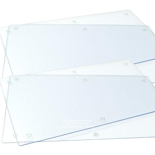 JOCCA- Herdabdeckplatte Universal| Herdabdeckung für Alle Herdarten| Gehärtetes Glas Durchsichtig| 30 x 52 cm| 4 Stück