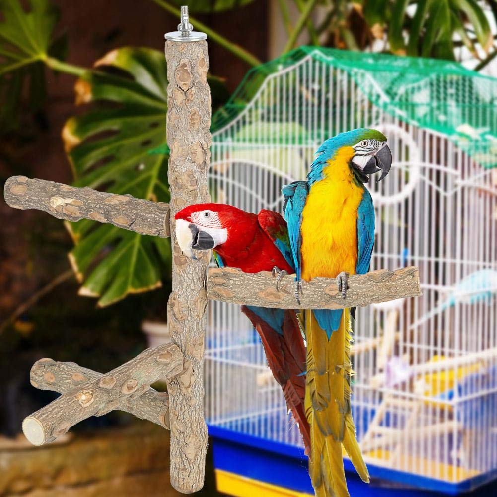 Vogelspielplatz Vogel Spielzeug Sitzstangen Vogelschaukel aus Naturholz Wellensittich Spielzeug Vogel Kauen Spielen Spielzeug