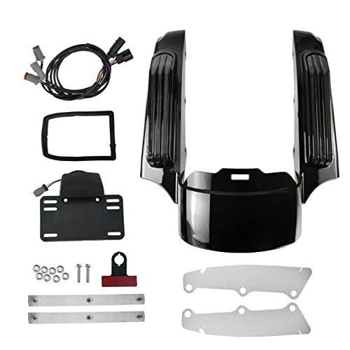 HDBUBALUS Motorcycle Rear Fender Fascia with LED Light Black Lense Fit for Harley Touring Road Glide Street Glide Electra Glide Road King Ultra Limited 2014-2020
