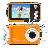 Aquapix W3027 'Wave' Unterwasserkamera, wasserfest bis 3 m, 2.7" Display, bis zu 30 MP Auflösung, 4X Digital-Zoom, 5 MP Sensor, Orange