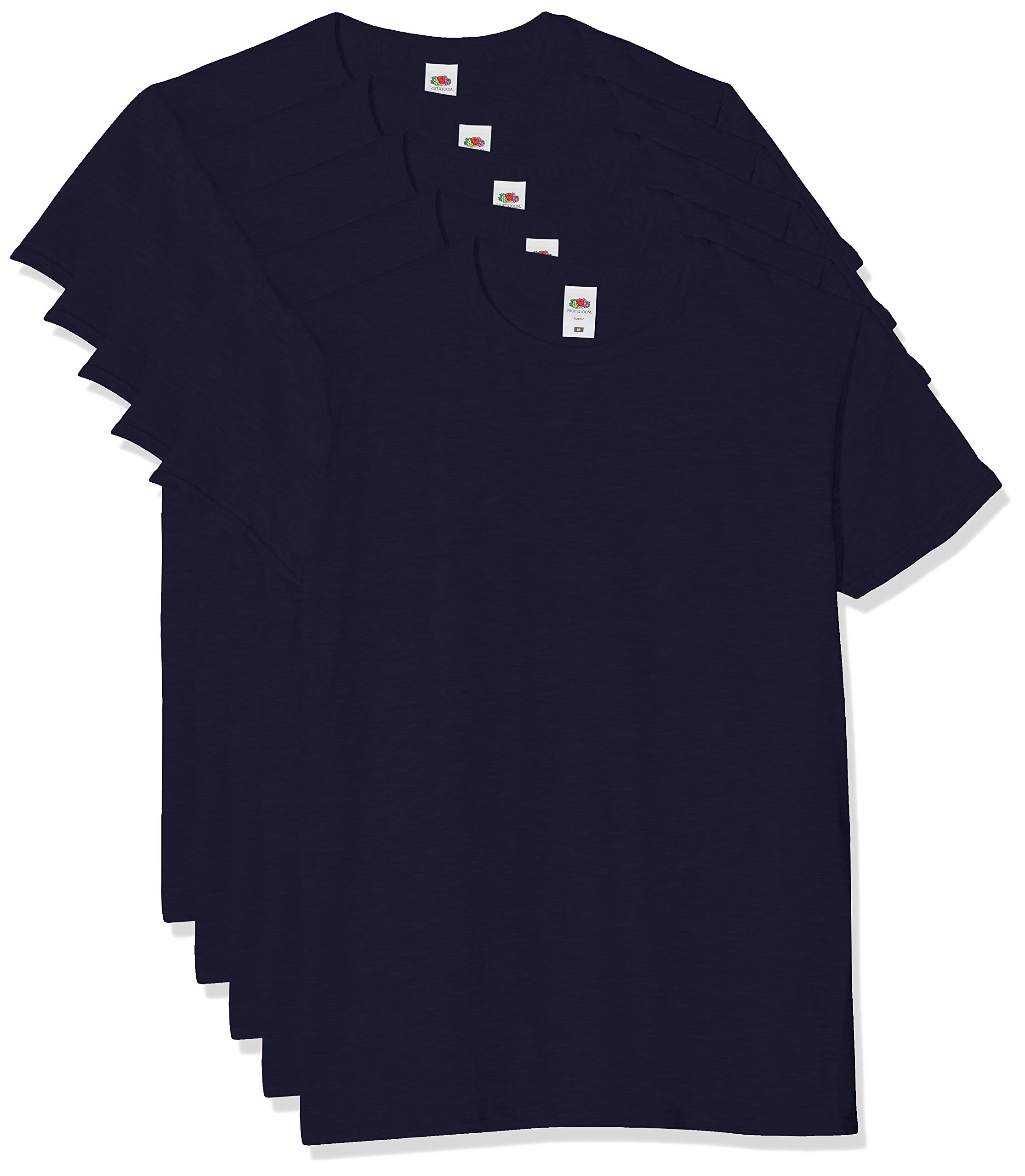 Fruit of the Loom Herren Iconic, Lightweight Ringspun Tee, 5 Pack T-Shirt, Blau (Deep Navy Az), X-Large (5er Pack)