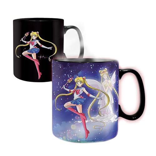 ABYstyle Studio Z885120 Sailor Moon Thermo-Effekt-Tasse Sailor & Chibi, Mehrfarbig
