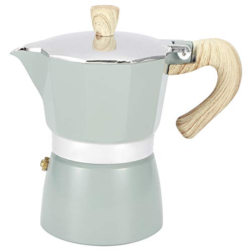 Herd Kaffeemaschine Aluminium Coffee Pot Achteckige Kaffeekanne Wasserkocher Espresso Moka Kanne für zu Hause Küche liefert Gasherd, Elektroherd, Campingherd Leicht zu reinigen(300ml)