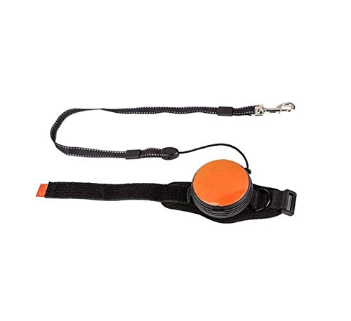 HALAWAKA Ausziehbare Hundeleine für das Handgelenk, mit Zugseil, ausziehbar, verstellbar, 3 m, Orange
