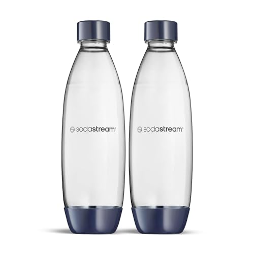 Sodastream Spülmaschinenfeste Fuse Flaschen für Wassersprudler DUO, TERRA, E-TERRA, ART, GAIA, Dunkelblau, 2 Stück