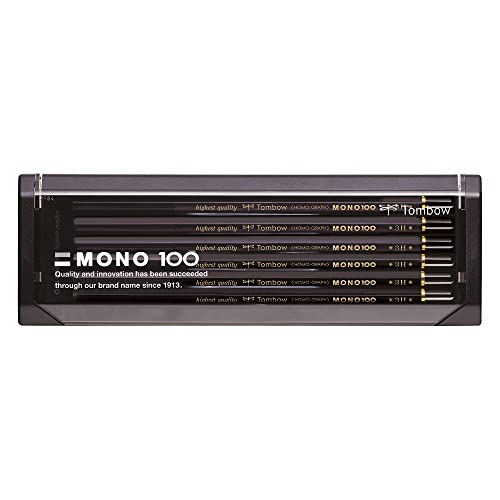 Tombow MONO-100-3H Bleistift Mono 100 Härtegrad 3H, 12-er Set