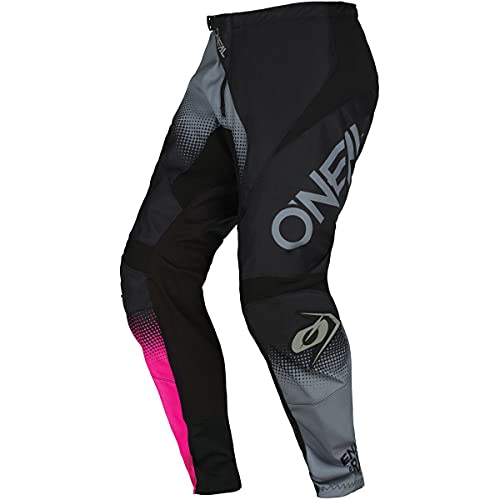 O'NEAL | Frauen Motocross-Hose | Enduro MX | Maximale Bewegungsfreiheit, Leichtes, Atmungsaktives und langlebiges Design | Women's Pants Element Racewear V.22 | Damen | Schwarz Grau Pink | Größe 28