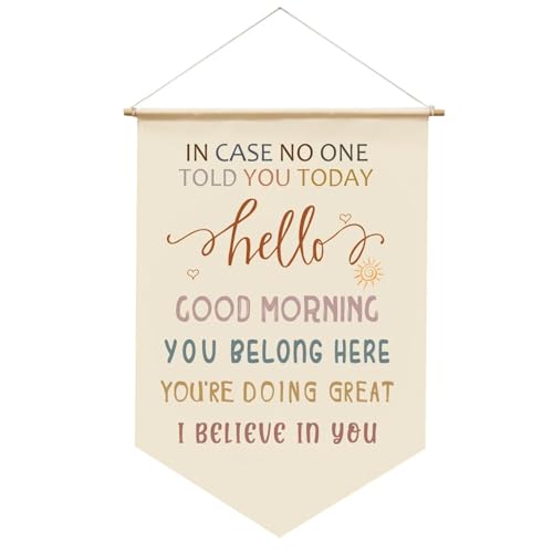 "In Case No One Told You Today", Klassenzimmer-Wandbehang, Banner, Schilder, Boho, Schule, Kinderzimmer, Klassenzimmer, Dekoration, Stoff-Banner zum Aufhängen – 2