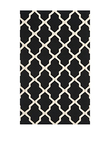 Safavieh Strukturierter Teppich, CAM121, Handgetufteter Wolle, Schwarz / Elfenbein, 160 x 230 cm