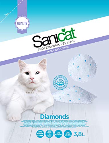 SANICAT Diamonds Silikat Katzenstreu Absorbiert - 3,8L