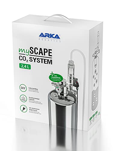 ARKA mySCAPE-CO2 System - 2,4 L - Selbst befüllbares, benutzerfreundliches CO2-System aus hochwertigem Edelstahl inkl. Zubehör, ideal für Aquascaping in Süßwasseraquarien.