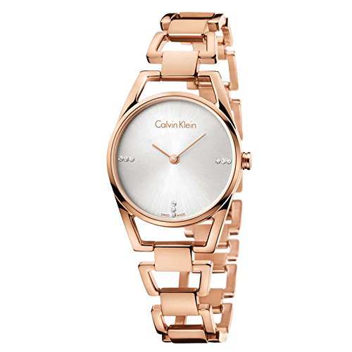 Calvin Klein Damen Analog Quarz Uhr mit Edelstahl Armband K7L2364T