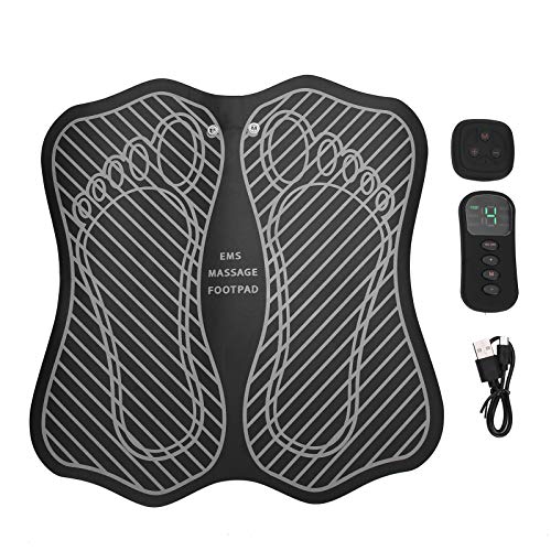 EMS Fußmassagegerät Elektrisches Massagepad, 6 Massagemodi USB Wiederaufladbare Fußschmerzlinderung und Muskelstimulator mit Fernbedienung