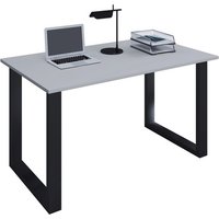 Holz Schreibtisch Computertisch Arbeitstisch Büromöbel Lona U SW grau