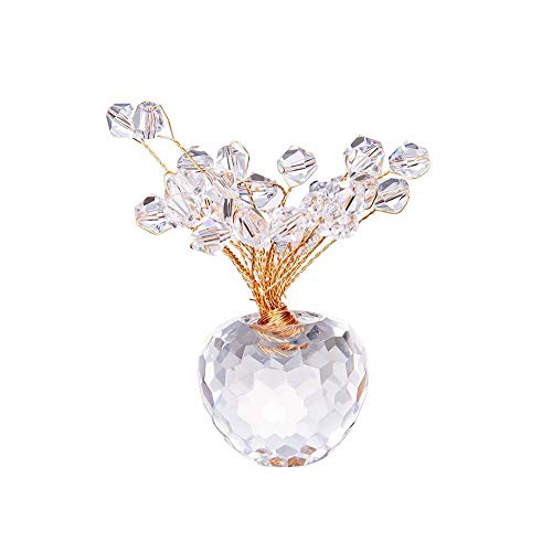 Kristall DIY Blumenfiguren Bonsai Fortune Money Tree Craft Kristall Suncatcher Briefbeschwerer Hochzeit Home Fengshui Dekor-rot