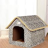 jiwenhua Pet Products can be Disassembled and Washed pet House Dog House small Dog House cat House, Leoparddruck, XS