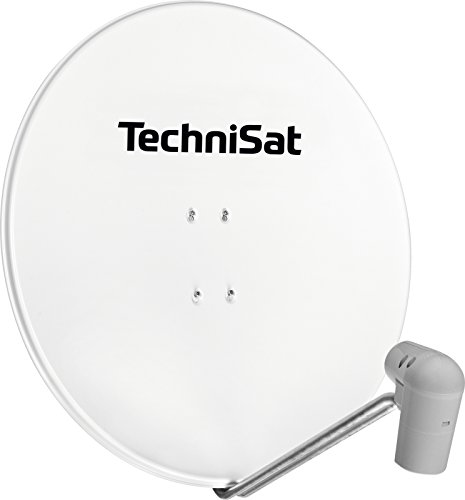 TechniSat SATMAN 850 PLUS Satellitenschüssel (85 cm Sat Anlage mit Masthalterung und Universal Twin-LNB für bis zu 2 Teilnehmer) polarweiß