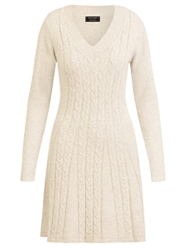 ApartFashion Damen Knitted Dress, Beige, 38 EU