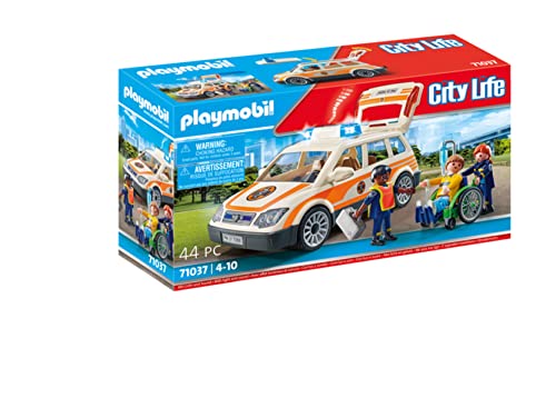 PLAYMOBIL City Life 71037 Notarzt PKW mit vielfältiger Ausstattung im Arztkoffer und Rollstuhl, ab 4 Jahren