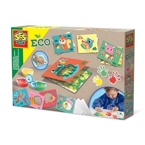 SES Creative 24925 Eco Fingerfarbenkarten, Diverse Farben